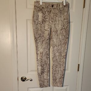 White House Black Market Beige Snakeskin Pants